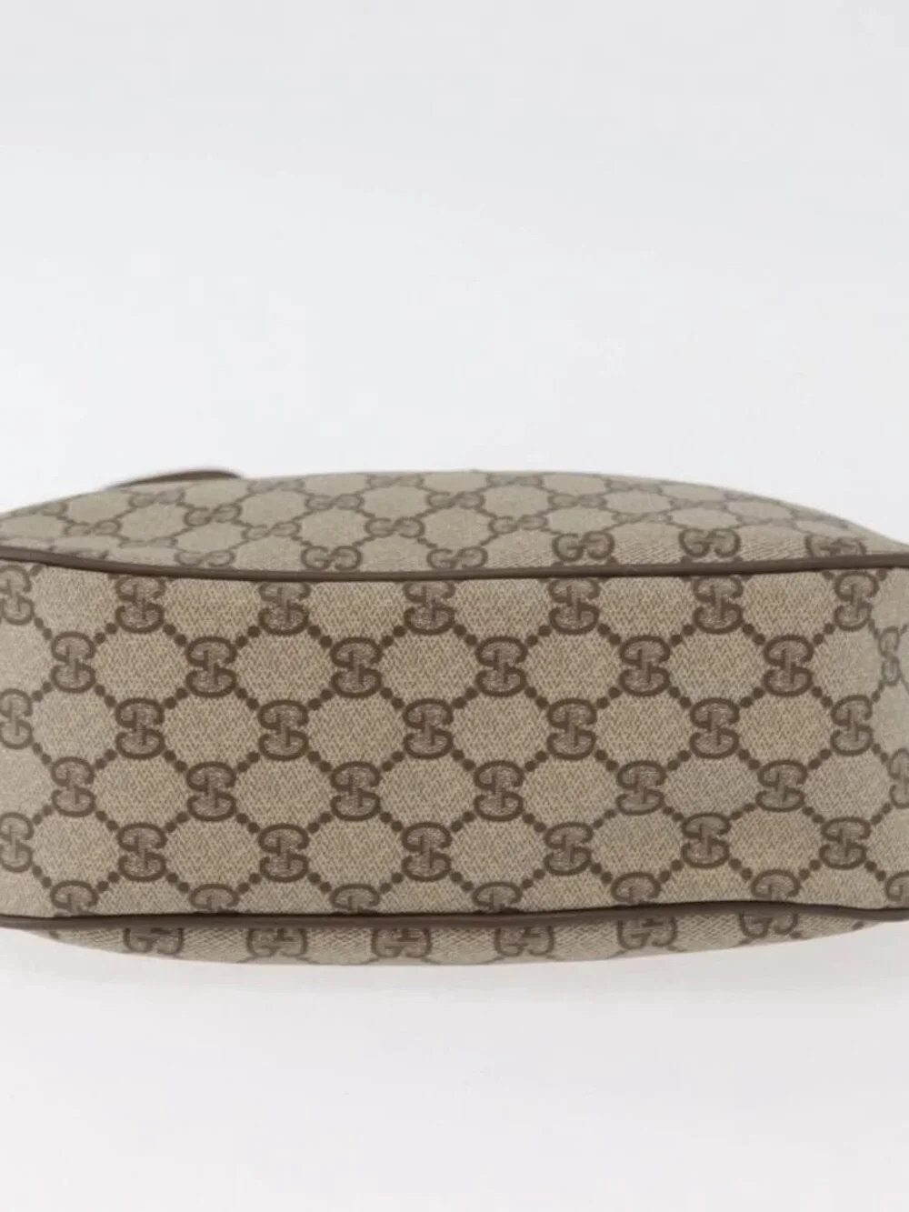 GUCCI GG Supreme Web Sherry Line Bag PVC Beige Gold 89 02 077 Auth